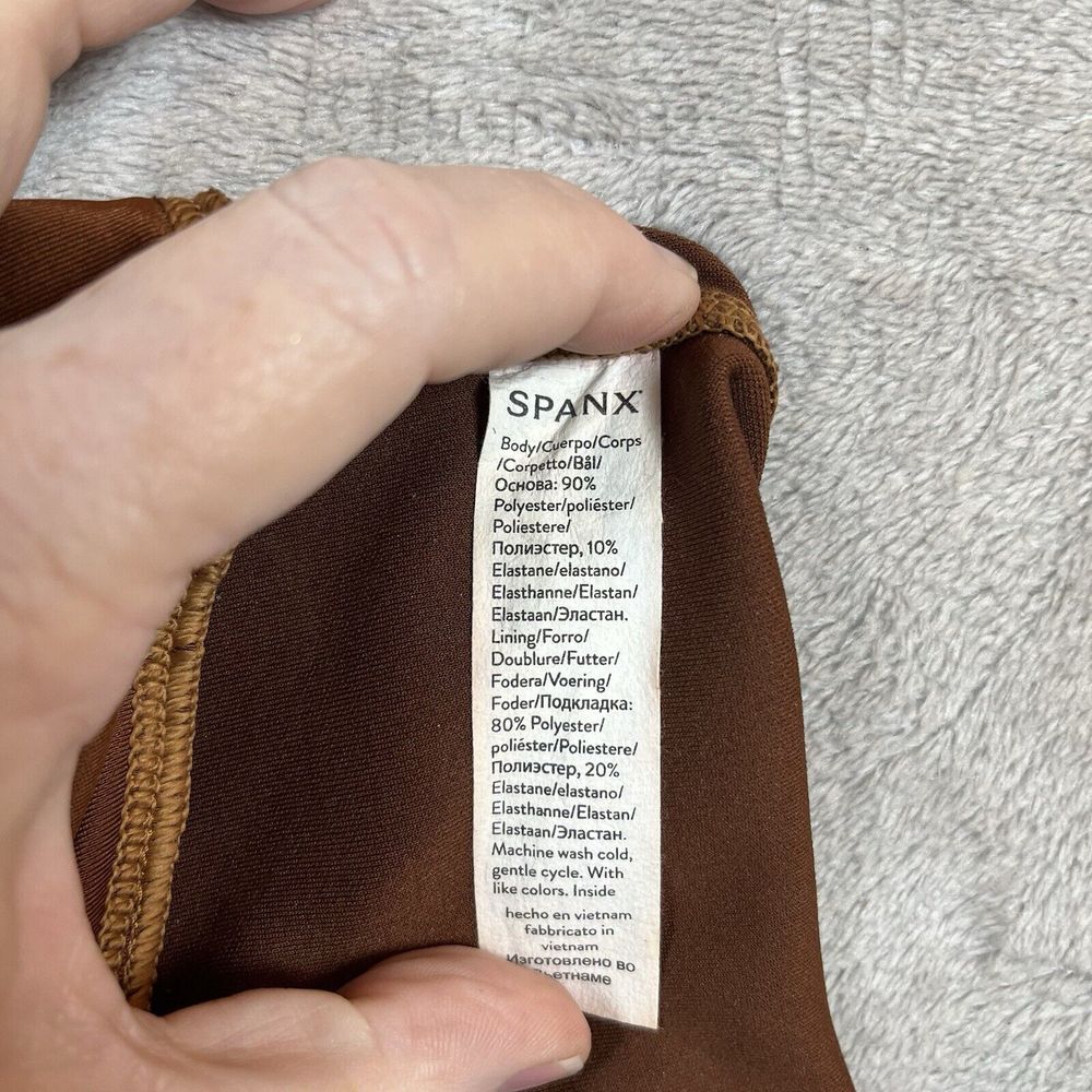 SPANX Faux Suede Leggings High Waisted Perfect Pant Rich Caramel Size Large - Picture 8 of 10